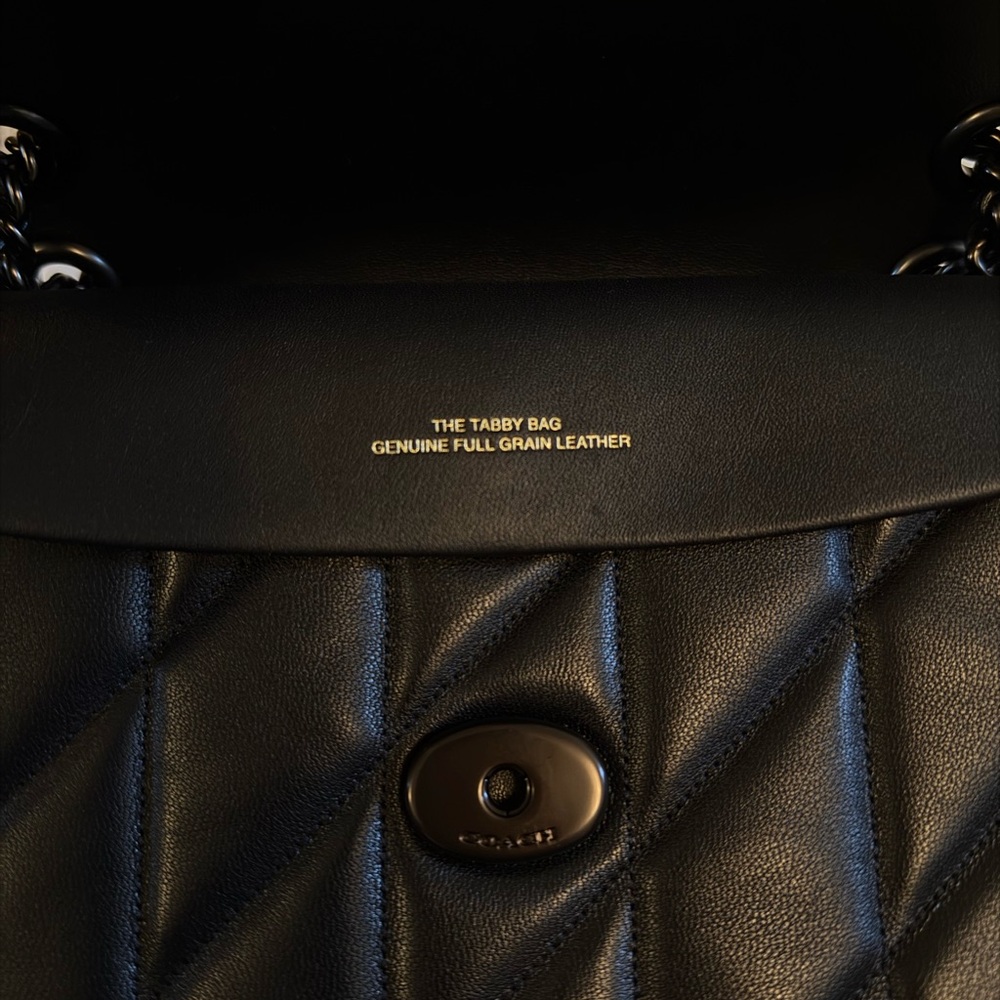 BNWT Black Coach Quilted Tabby 26 - Picture 6 of 8